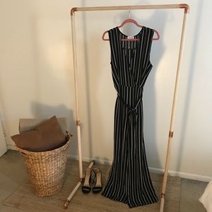 Black and white striped jumpsuit